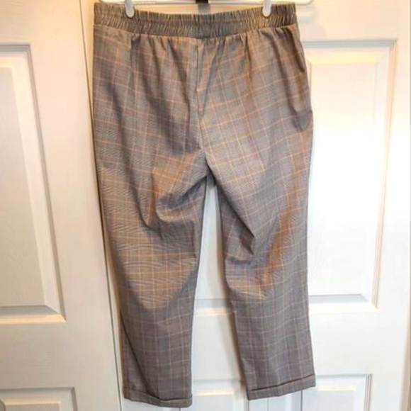2/$30 ☆ NWOT Robin Barre Cropped Pink & Grey Plaid Pants Large Petite - Picture 5 of 7